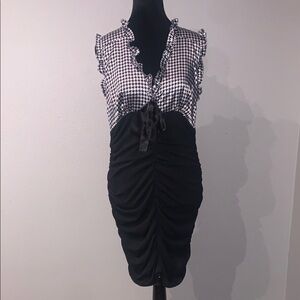Black and White Houndstooth Dress